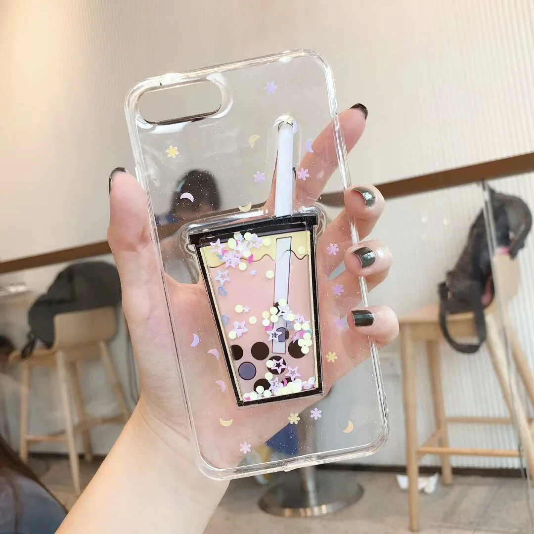 

Wixcen Summer Glitter Drink Ice Cream Phone Case for Iphone Xs Xr Xsmax 6 7 8 Plus 7 Case Star Bling Tpu Case Fundas Female