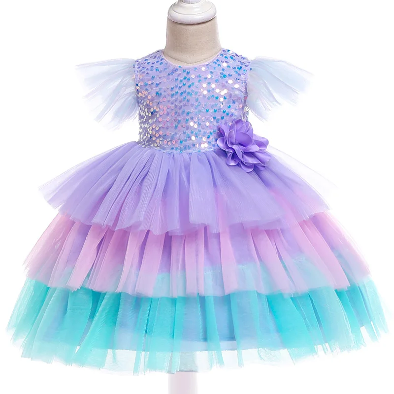 Г. Летнее платье-пачка принцессы с блестками для маленьких девочек свадебное платье для девочек с цветочным рисунком Детские праздничные платья для девочек, костюм От 1 до 5 лет