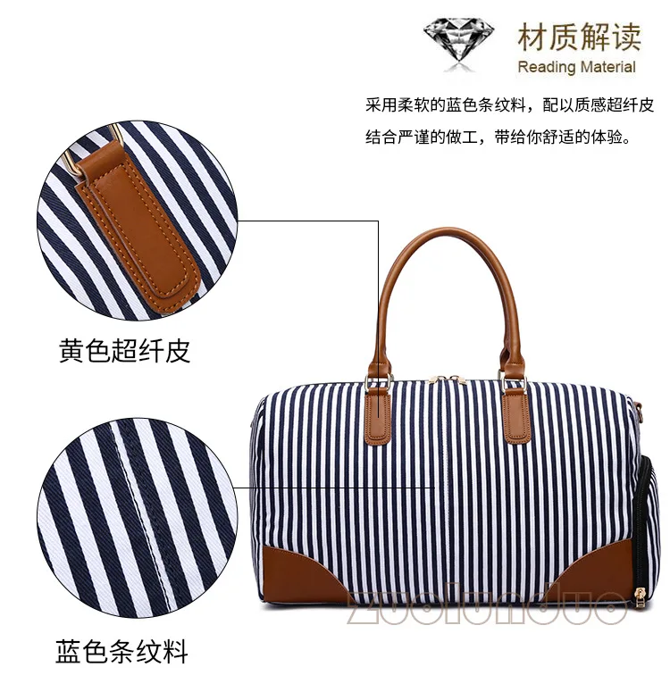 Z.L.D. оригинальный Модная брендовая дизайнерская сумочка большой емкости Дорожная сумка полосатый холщовый мешок высокого качества