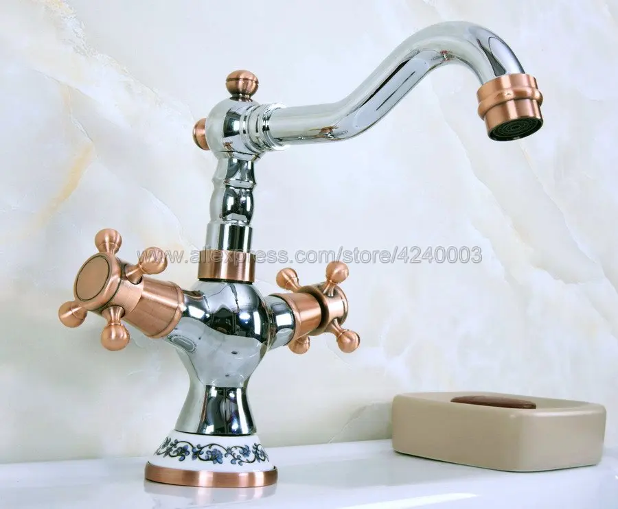 

Polished Chrome Bathroom Faucet Double handle Basin Mixer Tap Bath Basin Faucet Vessel Sink Water Tap Kna901