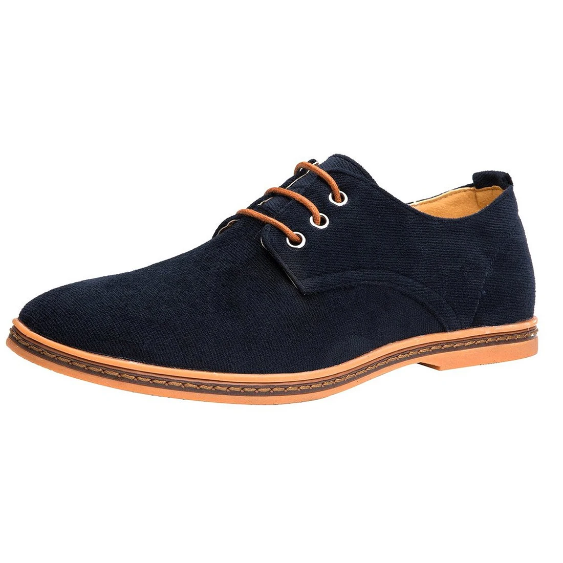 Velvet shoes city Shoes for boy Dark blue Velvet Ribbed Man oxfords