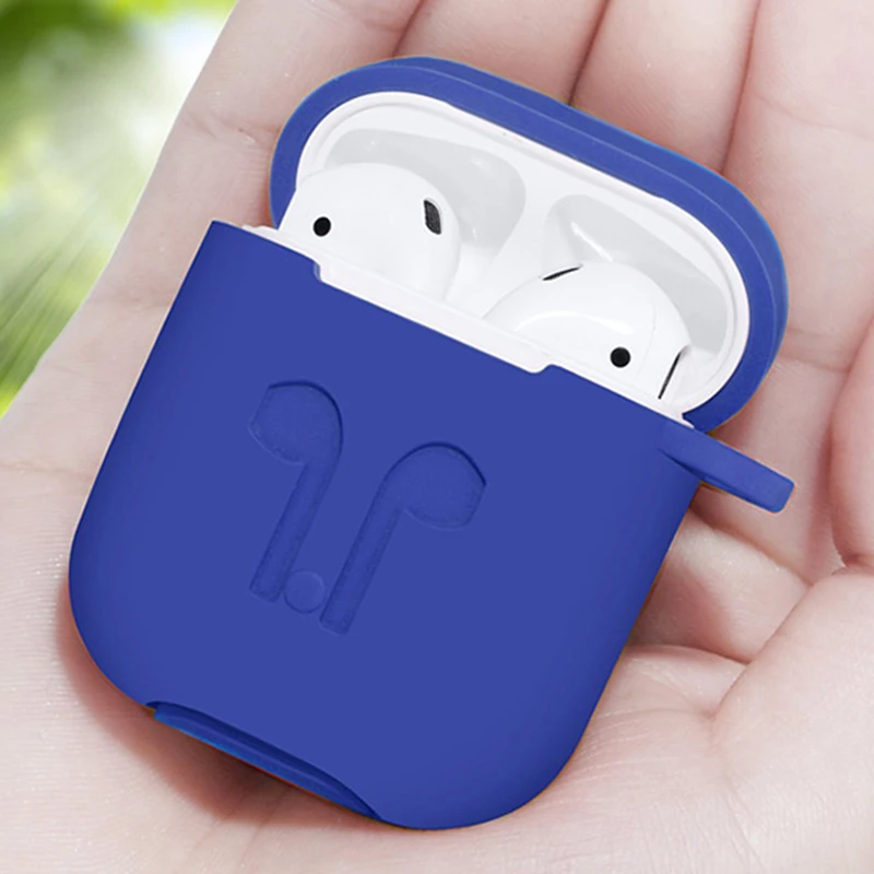 For Apple Airpods Silicone Case Soft Cover Protector with Dust Plug Anti Lost Strap Sleeve Pouch for Air pods Earphone (8)