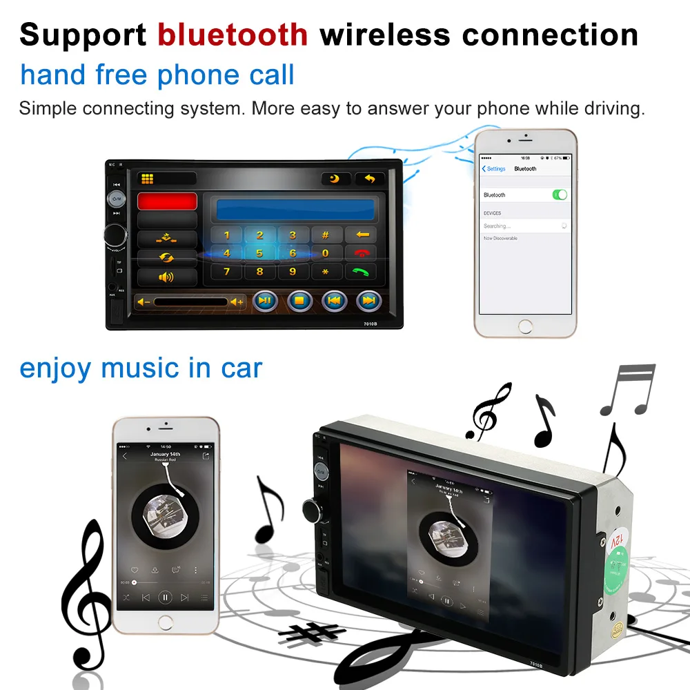 7 &quotHD сенсорный экран автомобиля MP5 плеер Bluetooth телефон стерео радио FM/1080