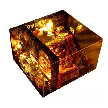 

DIY Cottage LED Hut Tree House Carnival Night Hand Assembled Model Christmas Birthday Gift Toy