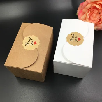 

50pcs/lot brown and white Paper Box Wedding Gift Favor Craft Handmade Soap Candy Cookies Package Boxes Free Shipping