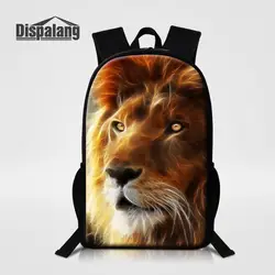 Dispalang животные лев леопард волк лиса лошадь принтованные школьные сумки рюкзаки для обувь мальчиков Mochila дети классные сумки для книг