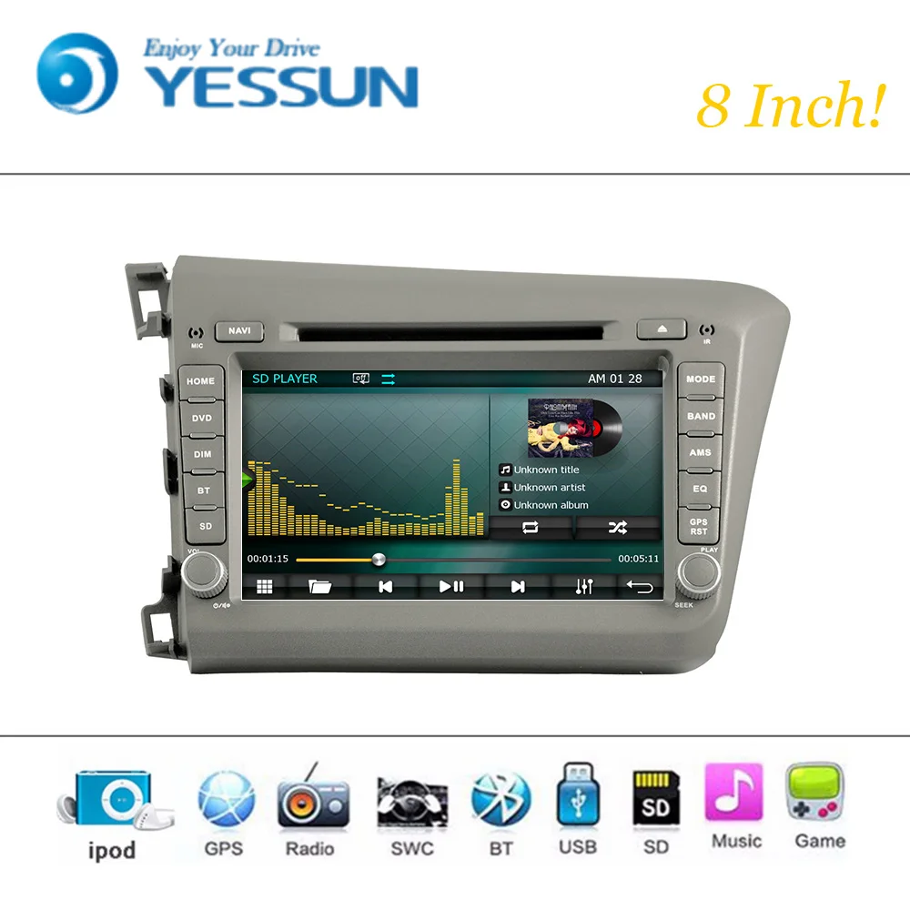 Clearance Car DVD Player Wince System For HONDA CIVIC 2012-2014 LHD Autoradio Car Radio Stereo GPS Navigation Multimedia Audio Video 5