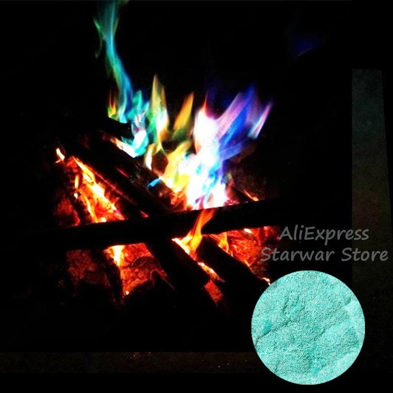 

10~50bags NEW Mystical Fire Magic Tricks Coloured Flames Bonfire Sachets Patio Color Toy Professional Magicians Pyrotechnics