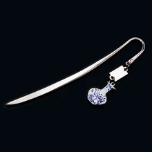 Китайский стиль креативный синий и белый фарфор дизайн ретро металлические закладки Красивая Винтажная закладка подарок 798