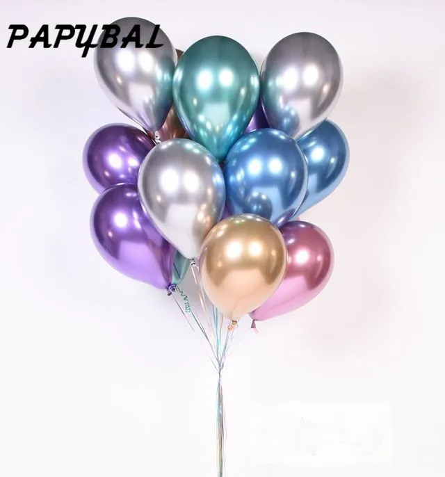 10cs 12 дюймов новые шары из латекса цвета металлик толстые жемчужные металлические хромированные цветные шары для свадебной вечеринки