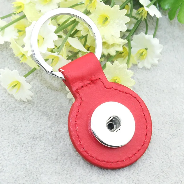 3 Styles Snap button Keychain PU Leather Belt Key Chains DIY Accessory Fit 18mm Snap buttons