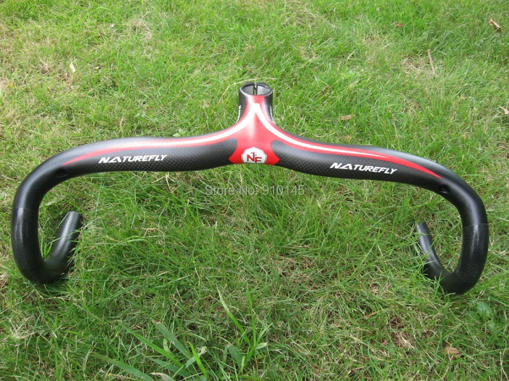 

Naturefly Arrival ! Free Shipping! 2019 Carbon Road Integrated Bike Handlebar with Internal cable Red/Black