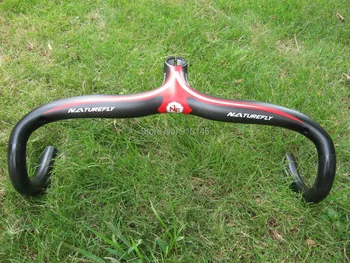 

Naturefly Arrival ! Free Shipping! Carbon Road Integrated Bike Handlebar with Internal cable Red/Black