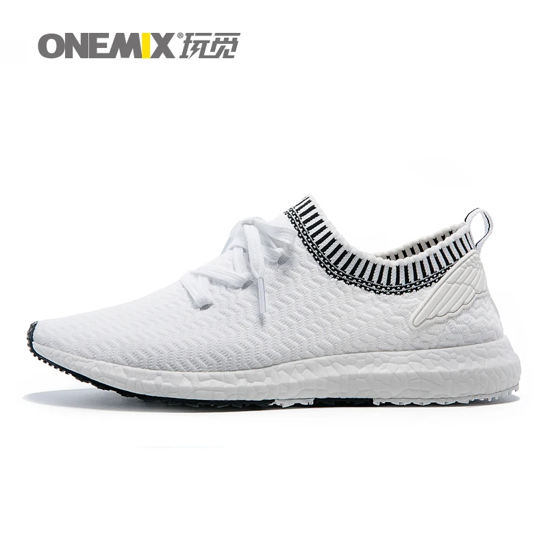 ONEMIX женская обувь для бега для женщин спортивные кроссовки розовый Zapatillas Спорт Путешествия Бег Открытый Прогулки Кроссовки - Цвет: White Black