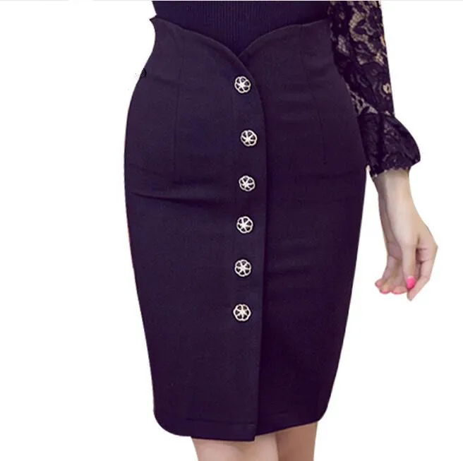 

Fashion Women Office Skirts Knee Length High Waist Women Bodycon Pencil Skirt Slit 5XL Plus Size Saia Longa
