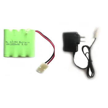 

Double-deck 9.6V 1800mAh 8x AA Ni-MH RC Rechargeable Battery Pack with US Plug AC Power Charger for Car Toys