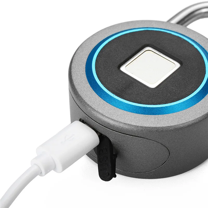Bluetooth Lock APP Control Security Fingerprint Recognition Anti Theft Padlock 15 Groups Fingerprints for IOS/Android Waterproo