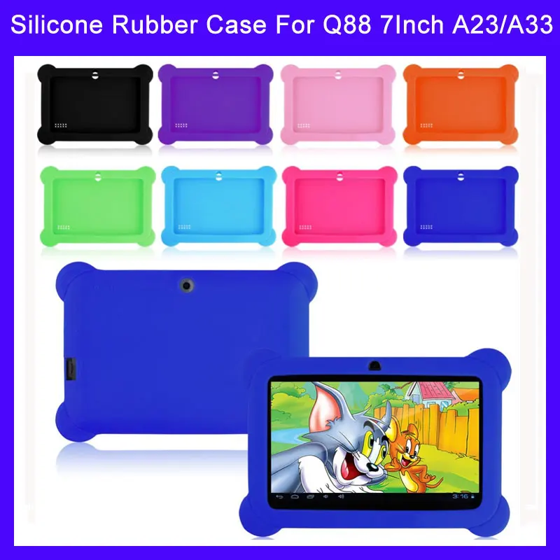 Top quality! Anti dust Silicone Rubber Case Cover For Q88 7&quot Inch A13 A23 A33 Android Tablet PC | Компьютеры и офис