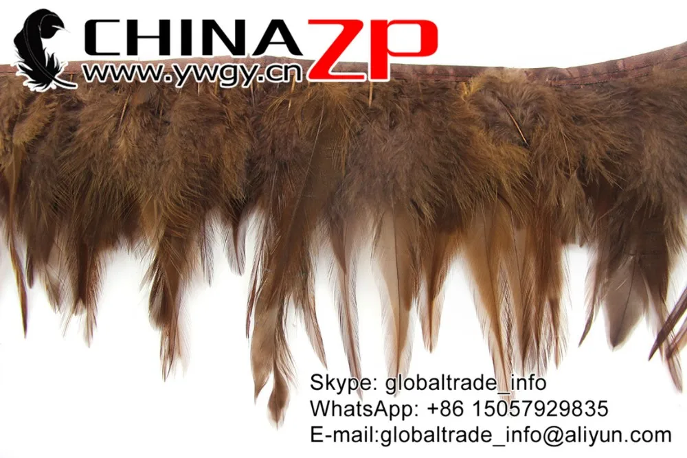 Rooster Saddle Feathers Trim Fringe-Brown (15)