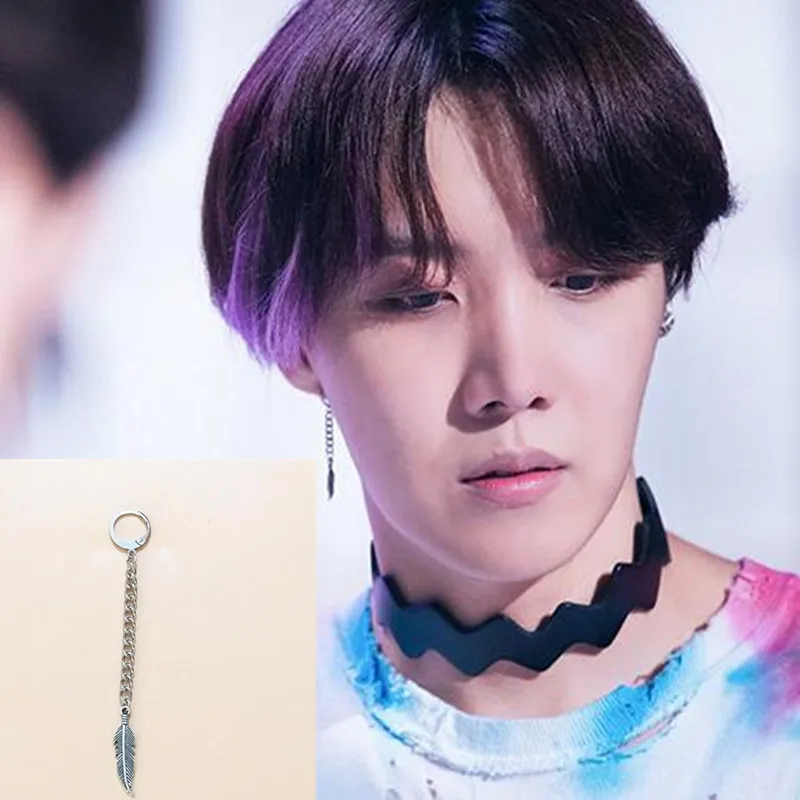 

1pcs KPOP Bangtan Boys Album JIMIN Wing drop Earrings Korean Fashion Jewelry Accessories For Mens And Womens e0039