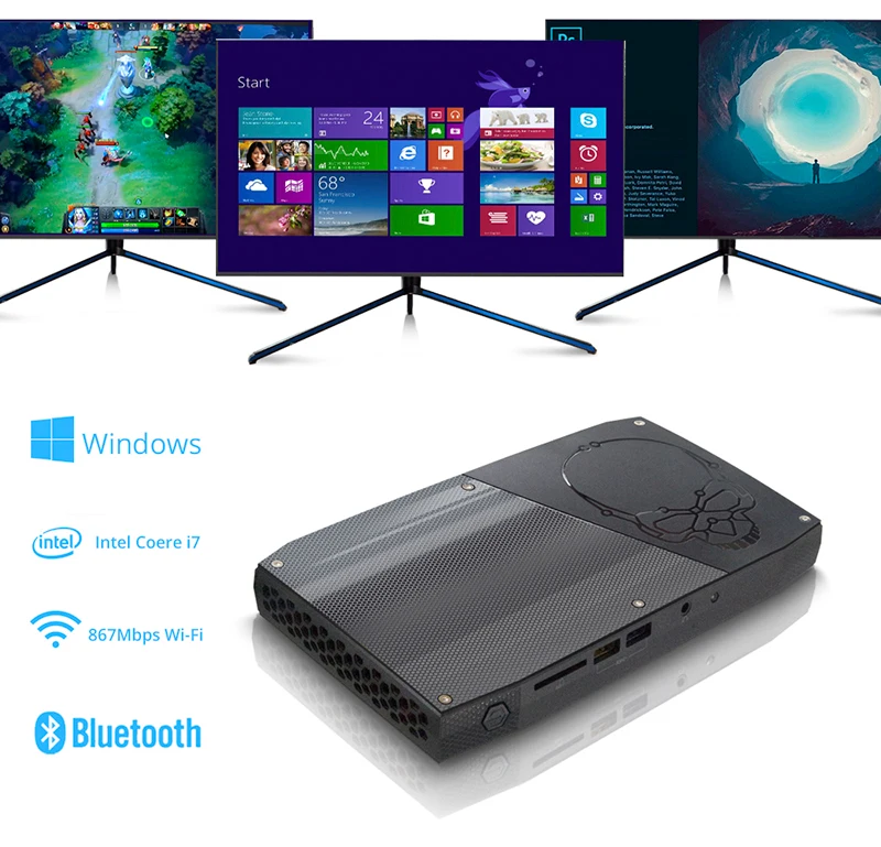 Процессор Intel Core NUC cpu i7-6770HQ Мини ПК Windows 10 4K USB 3,0 HDMI wifi BL Gigabit Ethernet офисный игровой настольный компьютер