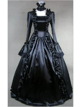 Black Masquerade Gothic Ball Gowns victorian Period dresses black