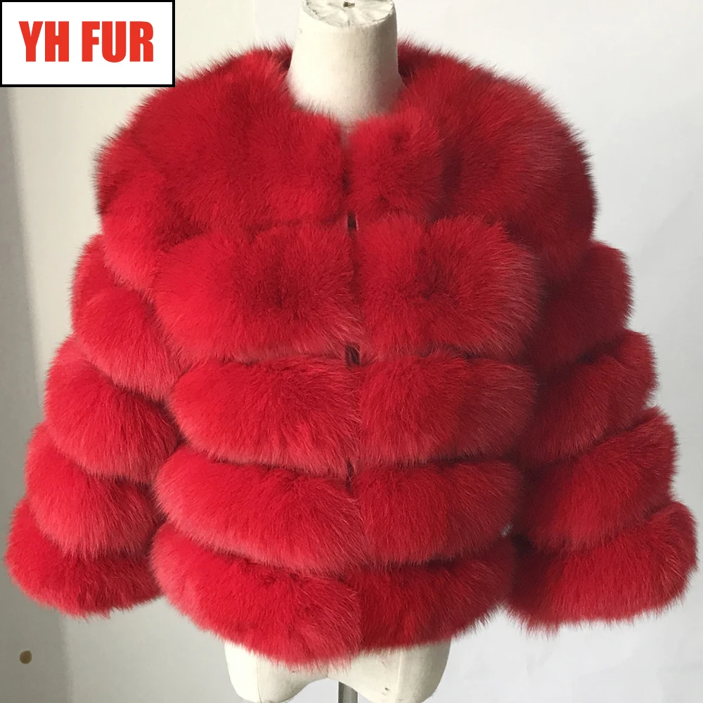 

Luxury Women Real Natural Fox Fur Overcoat Real Fox Fur Jacket Good Guality Short Fox Fur Outerwear Real Genuine Fox Fur Coats