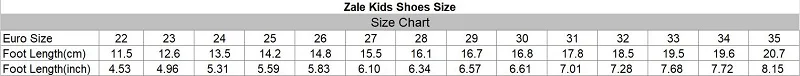 kids size chart