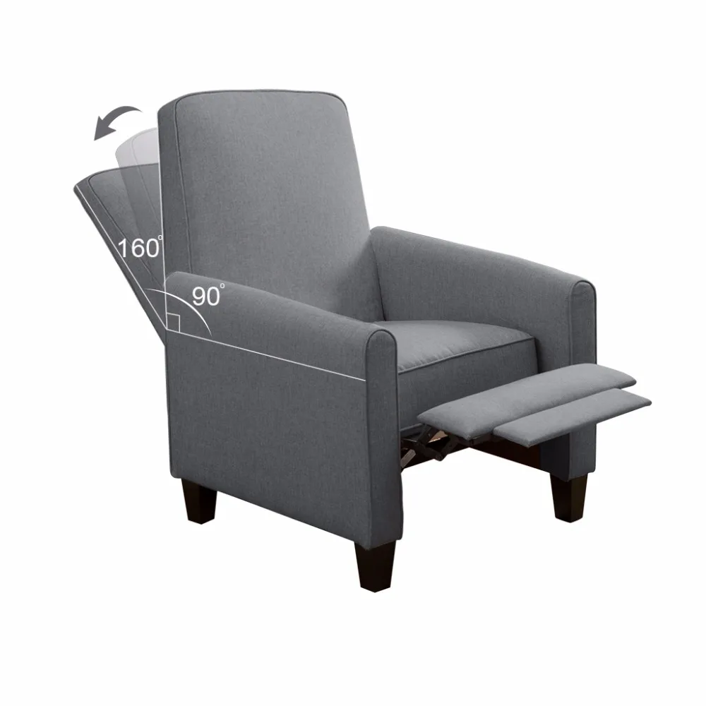 Langria Push Back Recliner Sofa Chair Lounger With Fabric Upholstery Langria Push Back Recliner Sofa Chair Lounger With Fabric Upholstery Elevating Footrest Padded Seat Pillow Top Backrest For Home In Living Room Sofas From