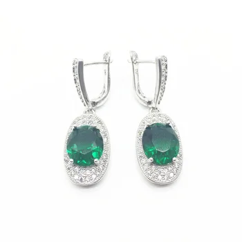 

Classic White Mystic Rhinestone Sterling Silver Jewelry For Women Wedding Earrings
