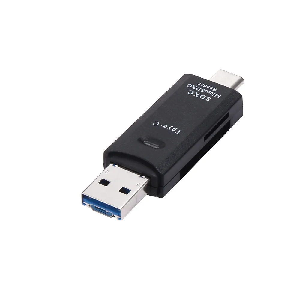 Мини Портативный USB, для карты памяти считыватель типа C к USB 2,0/Micro USB адаптер SD/Micro SD кард-ридер для смартфонов/ПК l921 #2