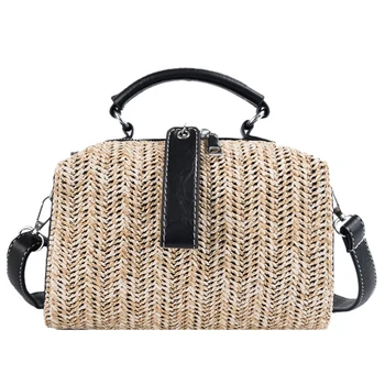 

AUAU-Bags For Women Women Vintage Fringed Straw Bag Casual Wild Vacation Simple Weave Crossbody Bag Handbag