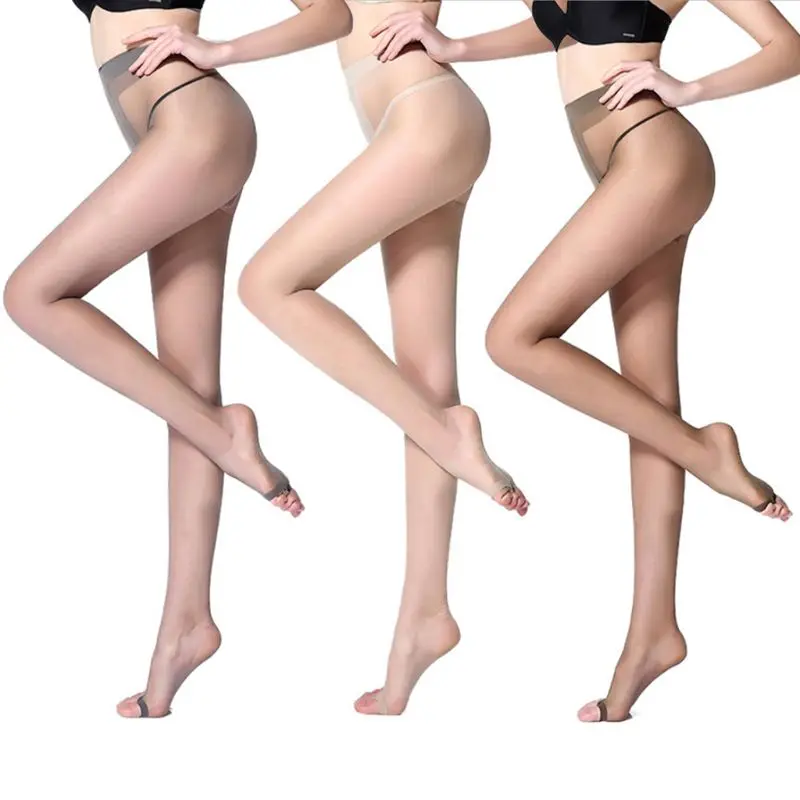 

Womens High Waist Hosiery Pantyhose Stockings Toeless See Through Tights Open Toe Fish-Mouth T-Crotch Solid Color Seamless