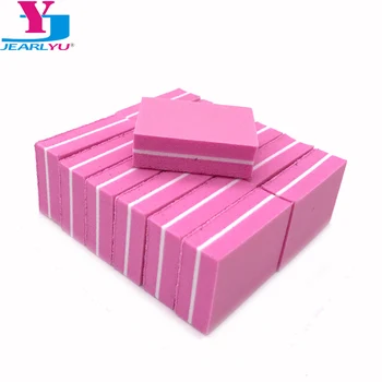 

50pcs/lot Nail File Buffer Sanding Polishing Manicure Pink Sponge Nail Files 100 180 Papersand Washable Foam Board Nail Art Tool