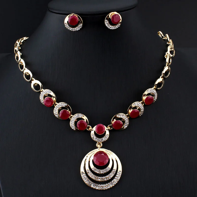 

jiayijiaduo Dubai Bridal Wedding Jewelry Set Gold Color Necklace Earrings Set for Women Jewelry Accessories Gifts