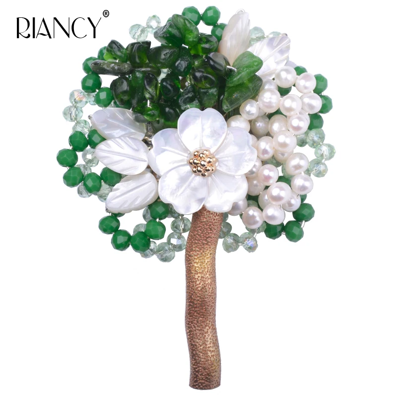 

Fashion Natural Freshwater Pearl Jewelry Brooch Handmade Vintage Brooches For Women White Pearl Jewelry Fine Box