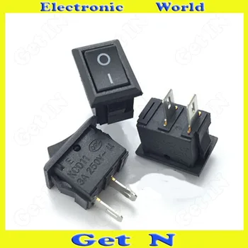 

20pcs KCD11 10*15mm 250/3A 2P Rocker Switch Micro Power Switches Buttons Black