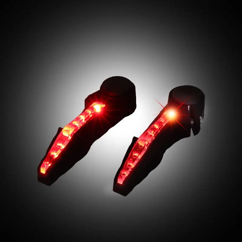 2 Pcs Handlebar Bicycle Bar End LED With Warning Light