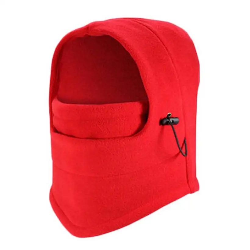 Пыленепроницаемая зимняя Флисовая теплая маска для лица, ветрозащитная зимняя лыжный с подогревом, маска для сноуборда, капюшон, шарф, маска для шеи - Цвет: Red