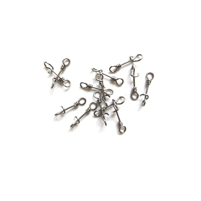 Grampos de Aço Linha de Pesca Hxy Pcs100 Tamanho 10mm 33mm Inoxidável Forte Super Fastach Quick Connect Grampo Conector Pesca Acessórios 3 High Quality Esporte e Lazer