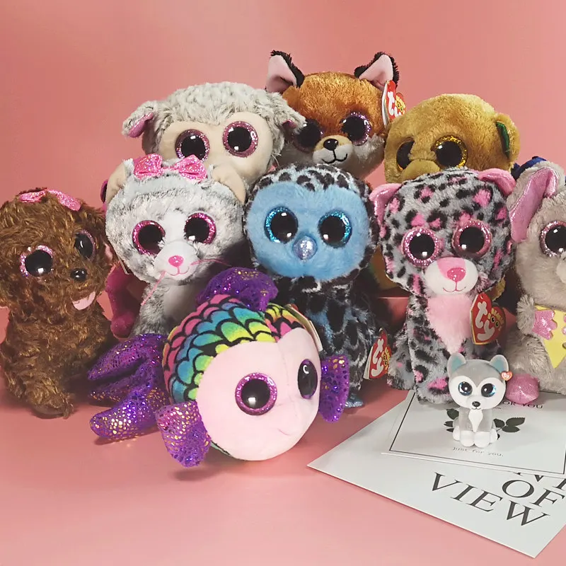 

Ty Beanie Boos big eye plush toy Doll for Girl Rabbit Fox Cute Animal Owl Unicorn Cat Ladybug 6" 15cm Yago Christmas Bear KIki