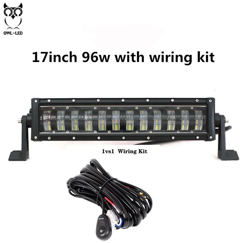 

OWL-LED 6D Single Row Super Spot Bright Offroad Led Projector Light Bar Wiring Kit for Off-road 4WD Truck ATV Sand rails, Cars