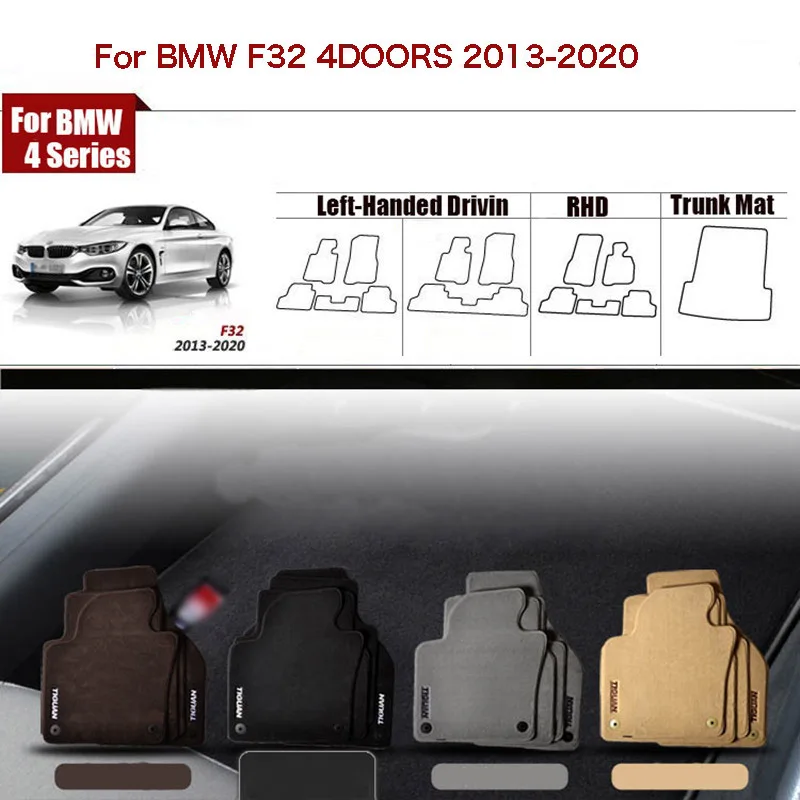 

5pcs High Quality Custom Made 1/2" Thickness Solid Nylon Interior Odorless Floor Carpet Mats Cover Fitted For BMW 4 Series F32