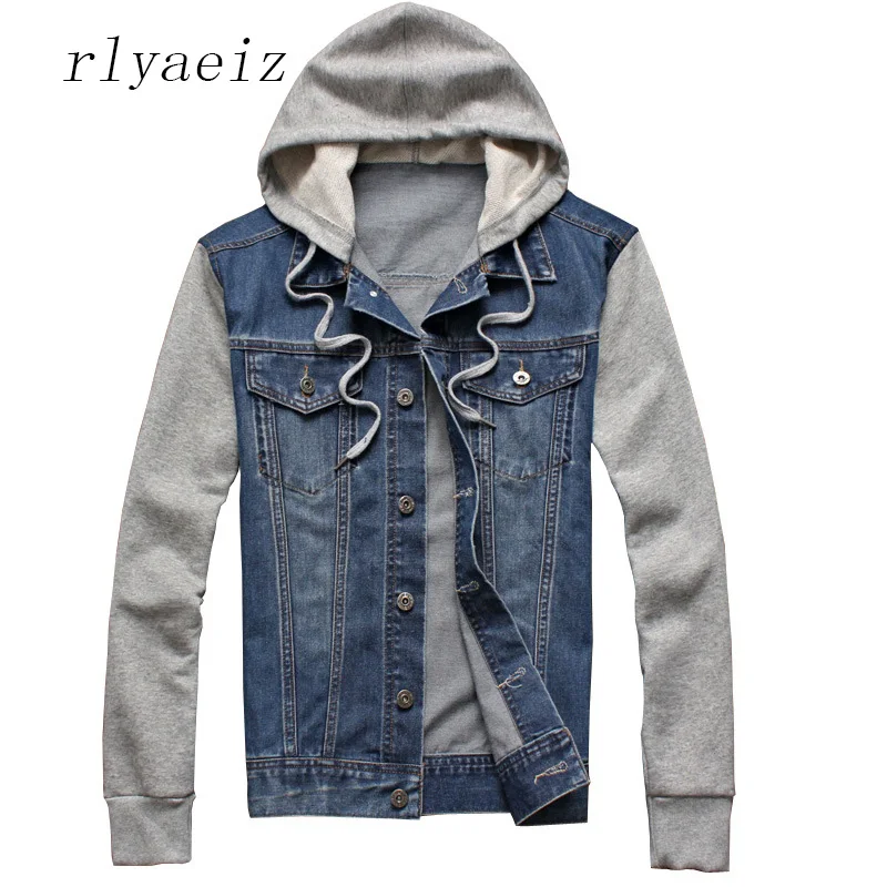 Kopen Rlyaeiz 2018 Lente Herfst Plus Size Denim Jassen Mannen Katoen Vintage Waswater Denim Kleding Oversize Jeans Jassen 5XL