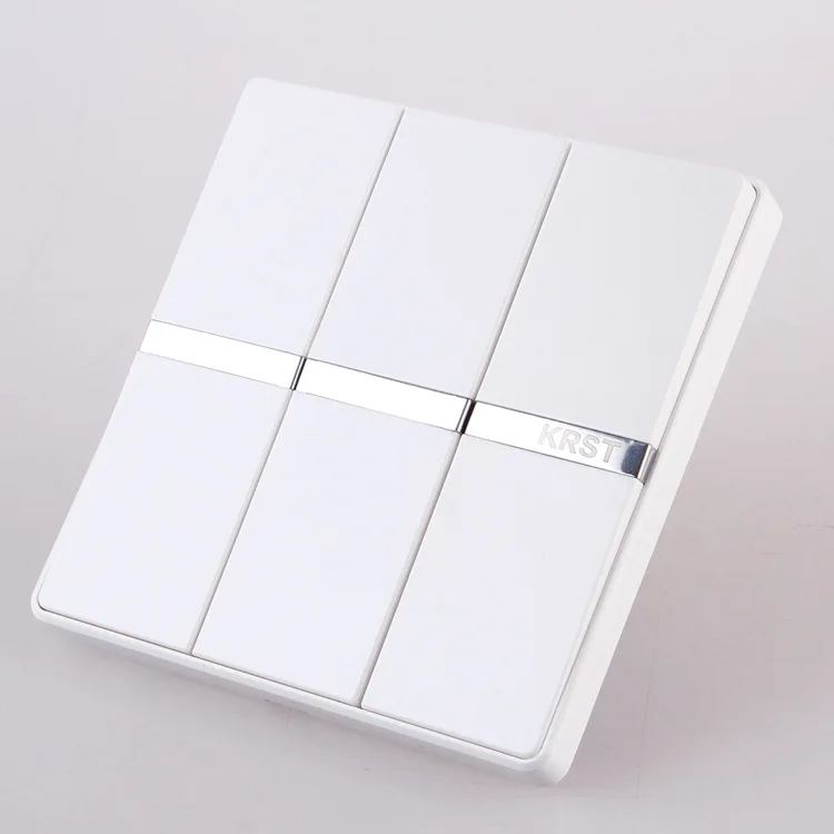 

Home Furnishing Wall Switch, 86 Type Concealed Large Board Jade White, Three Double Control Switch, 10A PC 220V