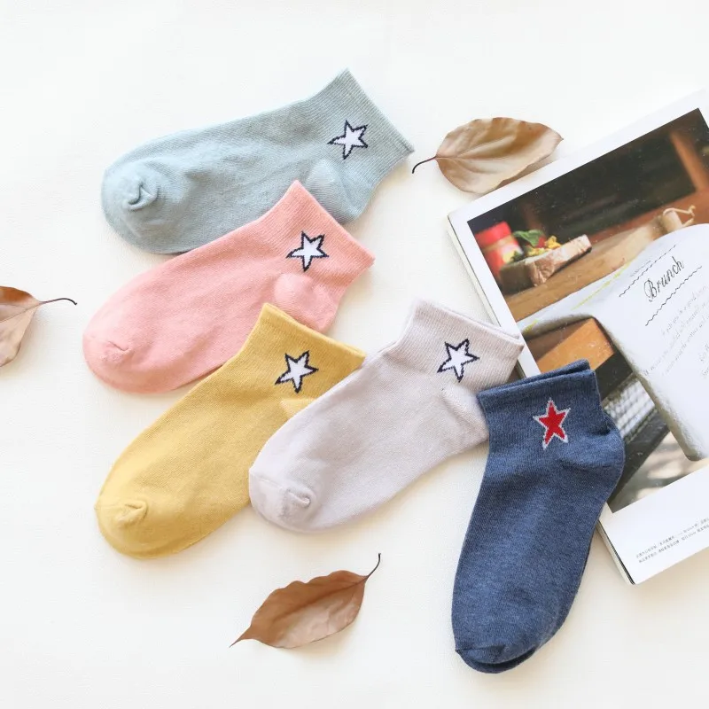 

5 Pairs/Lot Summer Cartoon Thin Women Boat Socks Creative Casual Cotton Animals Fruit Socks for Female Korean Cute Kawayi Girls