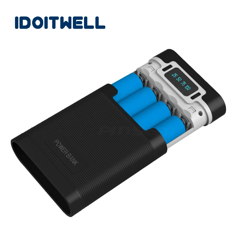 

Power bank case 18650 Battery Charger BOX DIY Anti-reverse Dual USB Power Pover Bank 4X 18650 charger box with capacity display