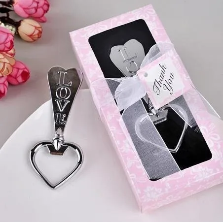 

100pcs LOVE Bottle Opener Key Wine Opener Heart Shape Beer Bottle Opener Wedding Favor Gift