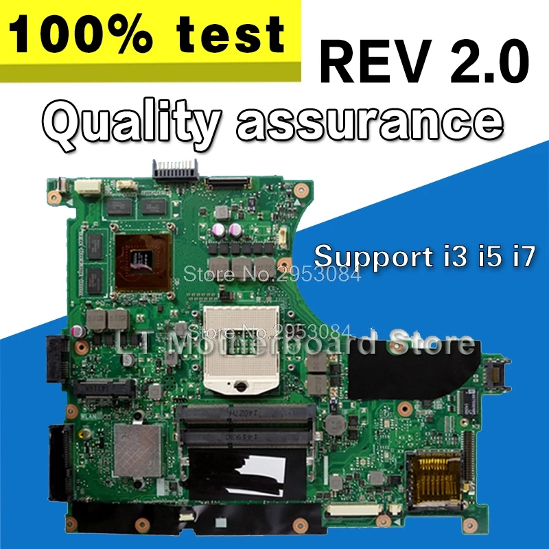 

for ASUS N56VV n56v Laptop Motherboard REV2.0 Mainboard GT750 4G PGA 989 HM76 N56VM N56VJ N56VZ N56VB mainboard Motherboard