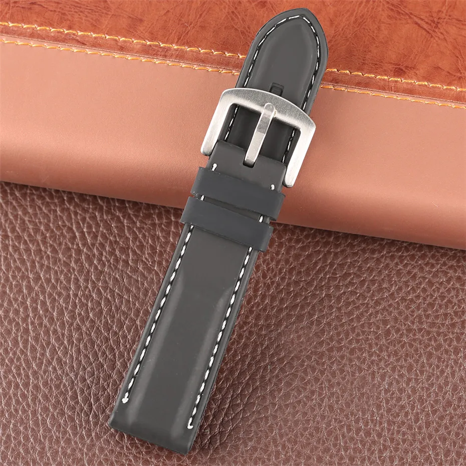 red white line balck silicone watchband20